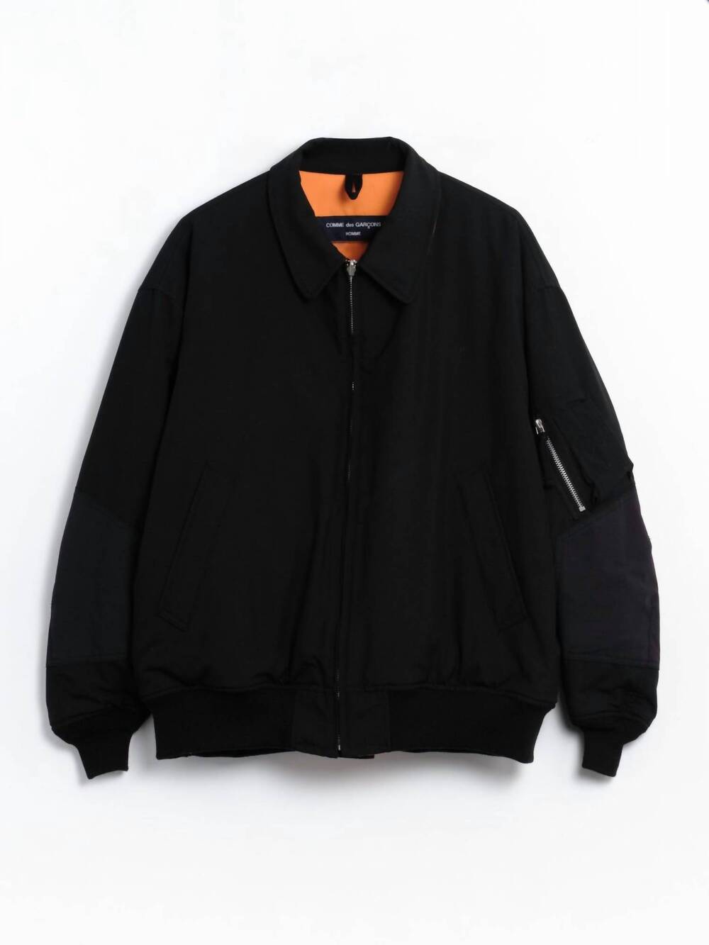 NEW COMME DES GARCONS men's homme bomber jacket in black